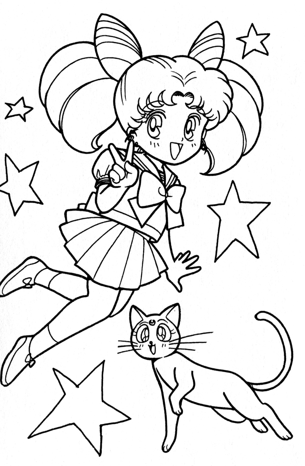 sailor mini moon kneel coloring pages - photo #30