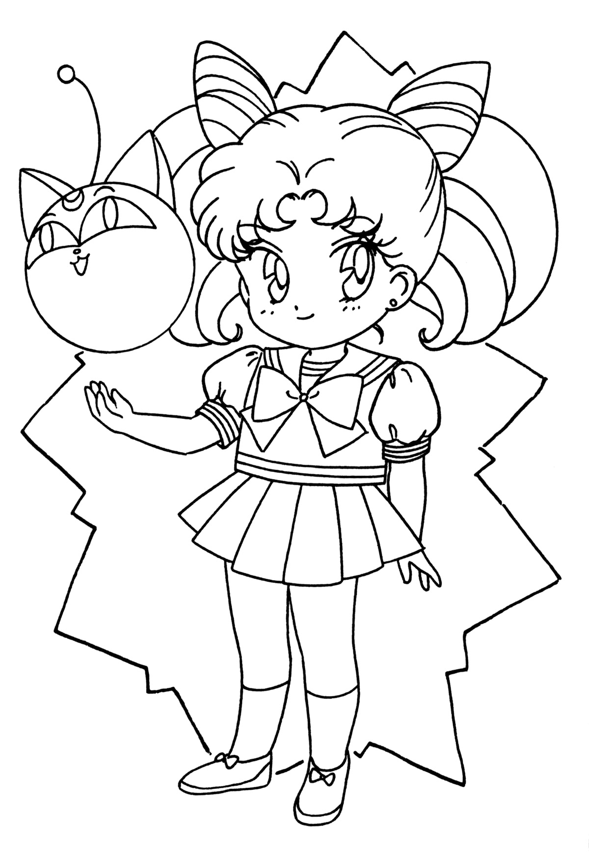 sailor chibi chibi moon coloring pages - photo #4