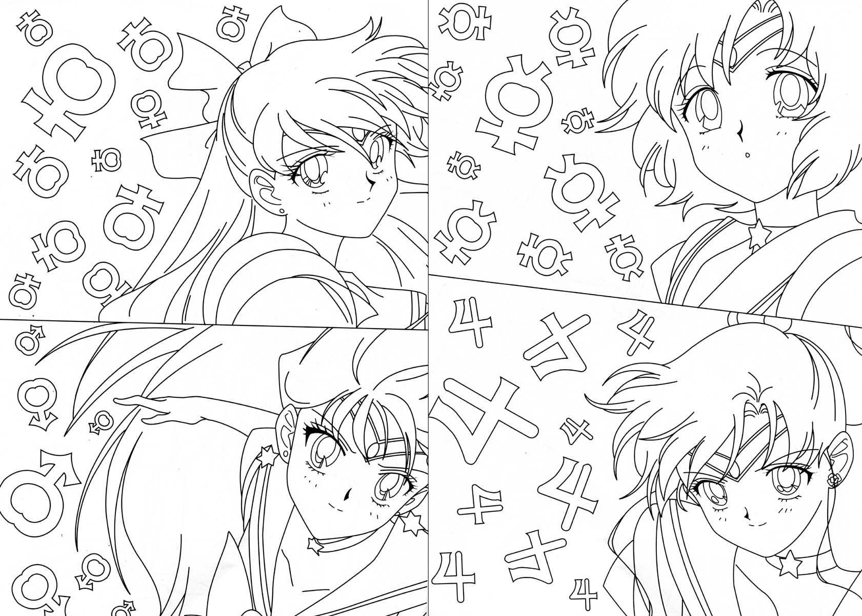 sailor moon all sailor scouts coloring pages - photo #45
